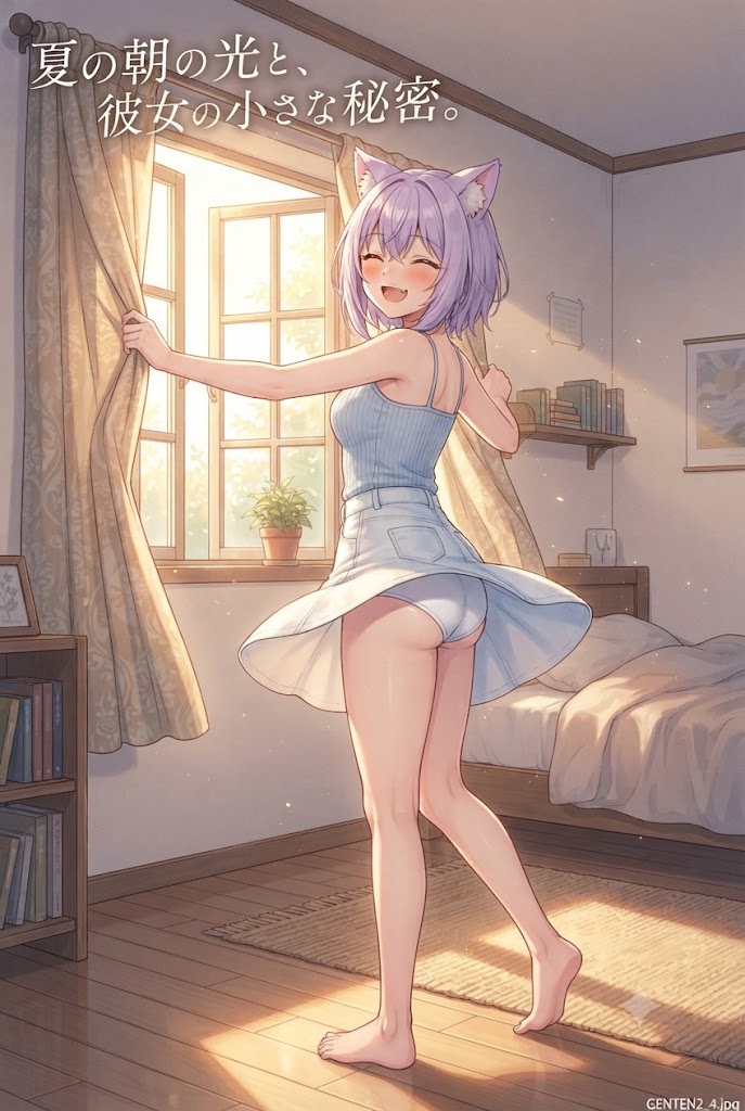 窓を開けてパンチラのシス