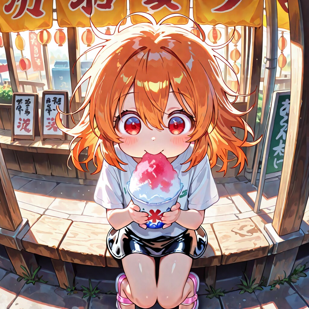 ららちゃん　かき氷はアイスクリーム