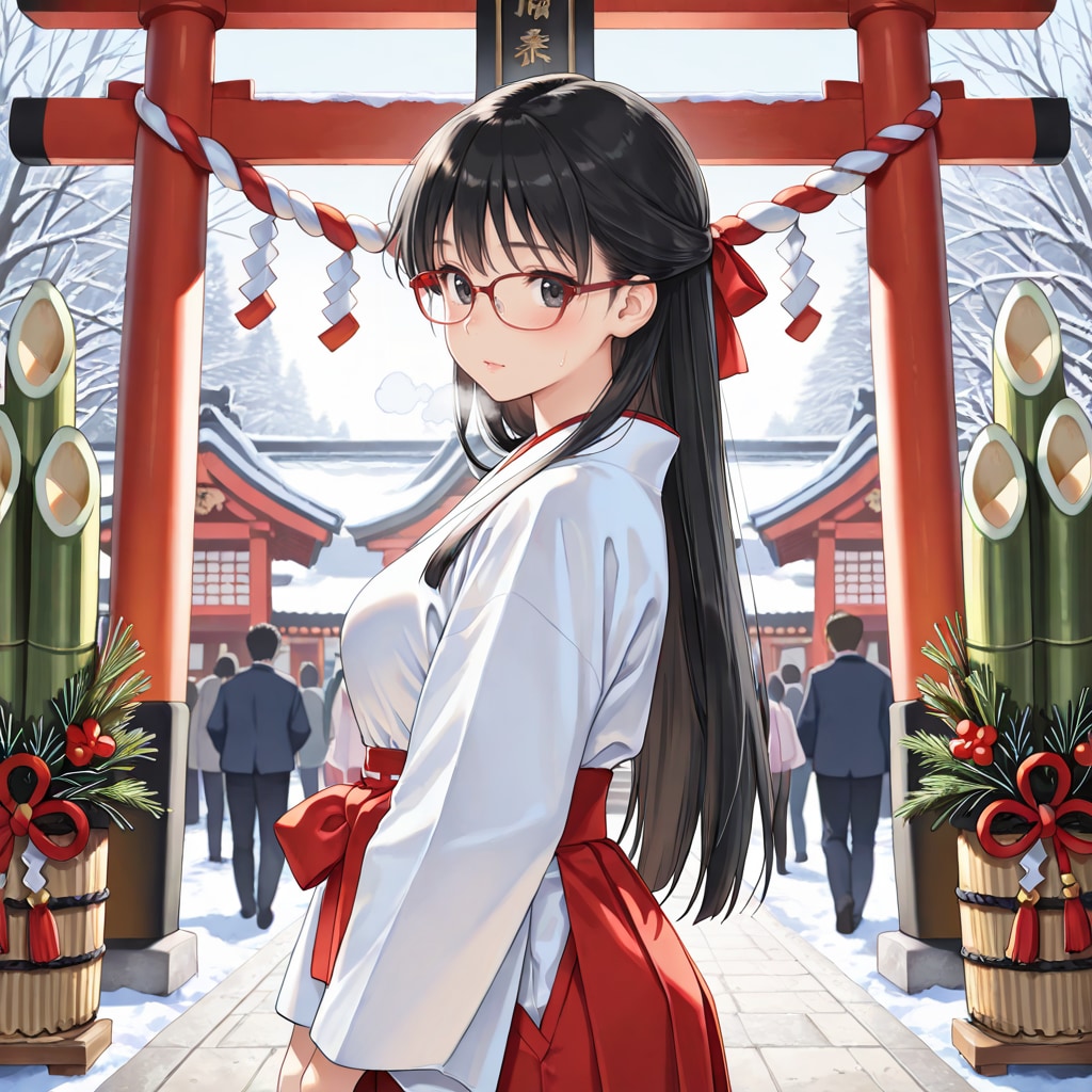 詩織ちゃん、巫女バイト | の人気AIイラスト・グラビア