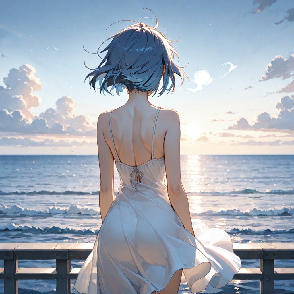 海辺の風と彼女