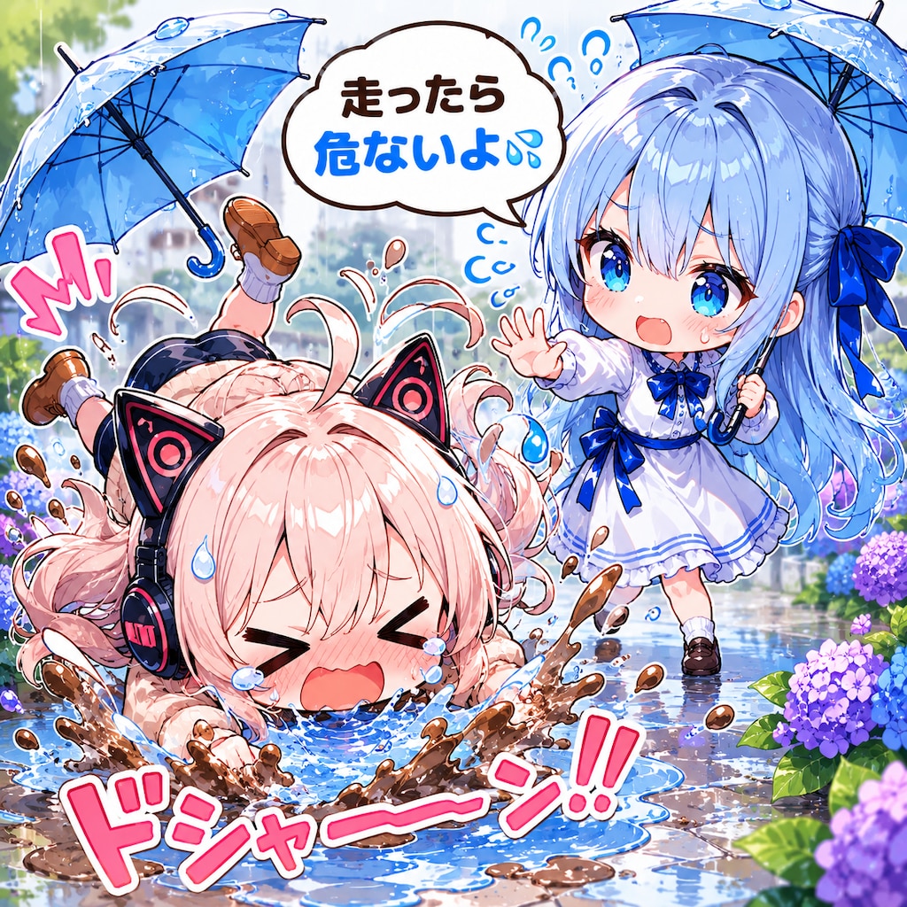 優葵ちゃんと紫陽花
