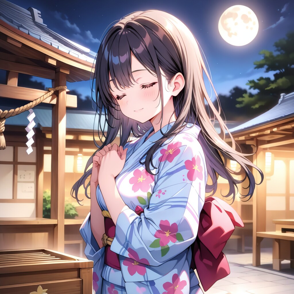 祈っている少女