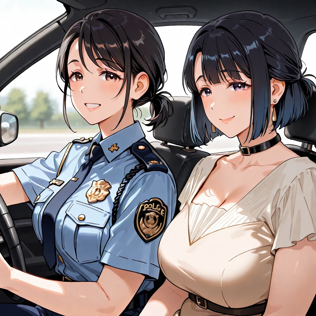 28歳くらいって指定したら若くなった。1枚目と2枚目な女性警官。