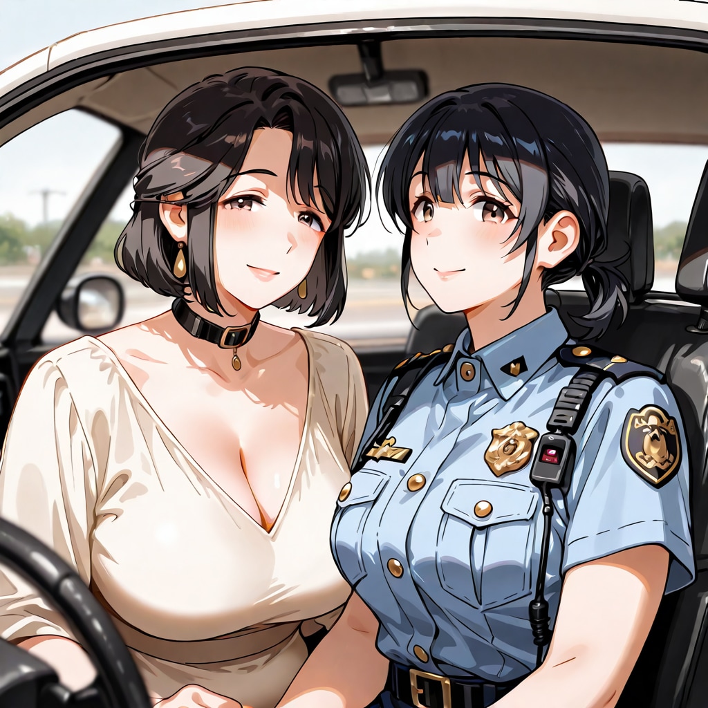 28歳くらいって指定したら若くなった。1枚目と2枚目な女性警官。