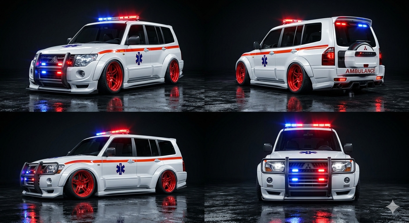 三菱パジェロ救急車のドリ車