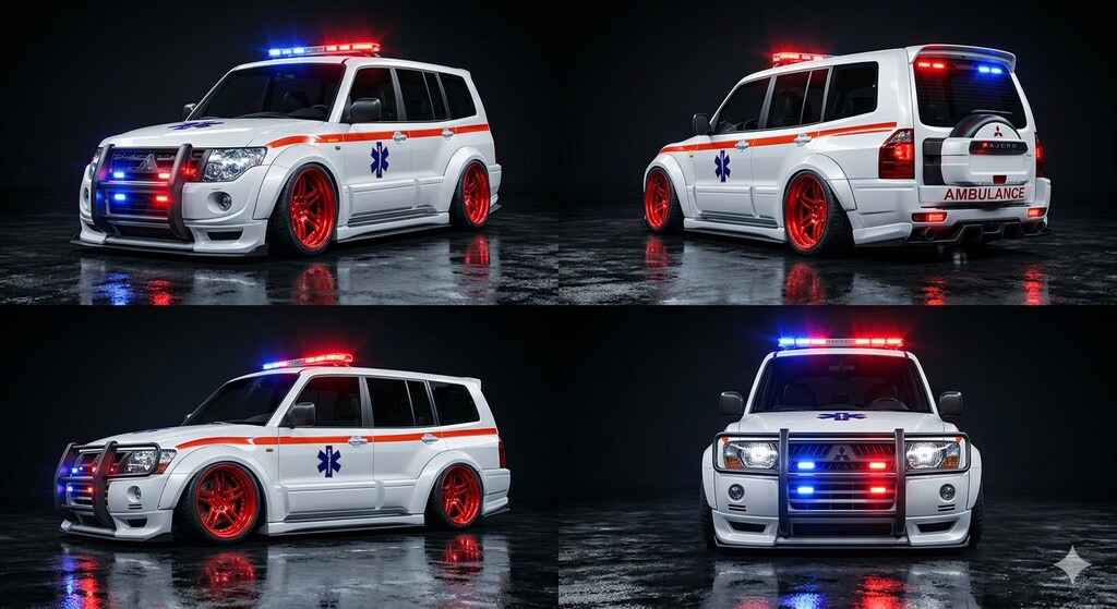 三菱パジェロ救急車のドリ車