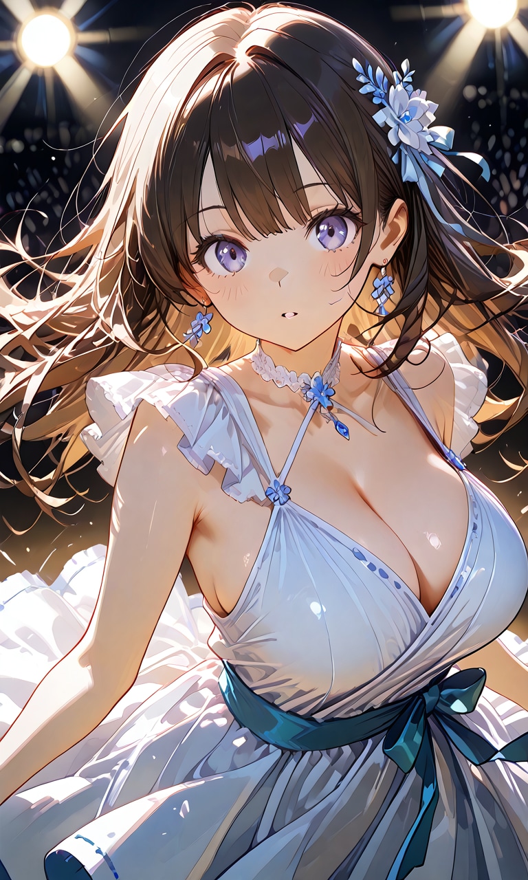 白ドレスで