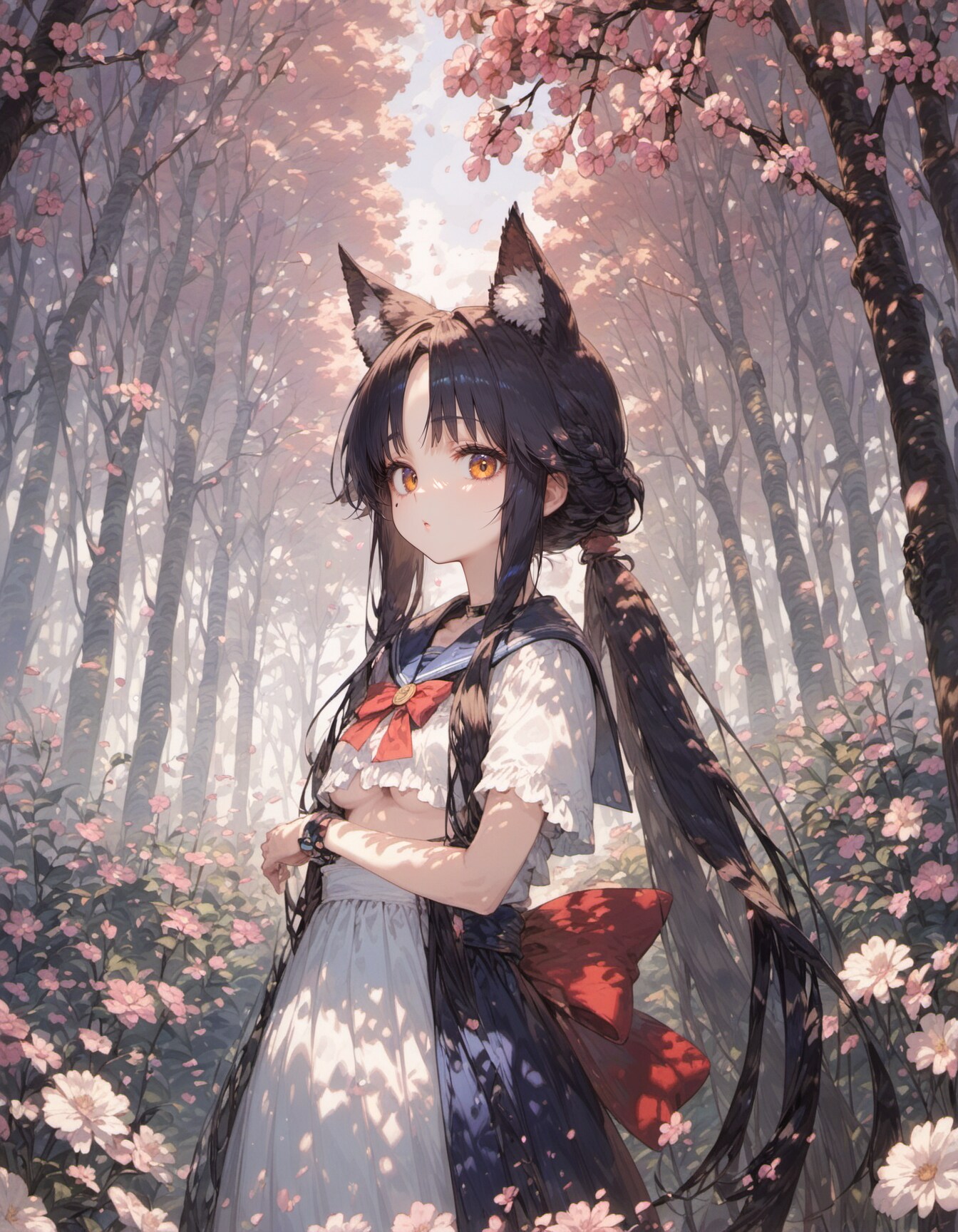 falling cherry blossoms | の人気AIイラスト・グラビア