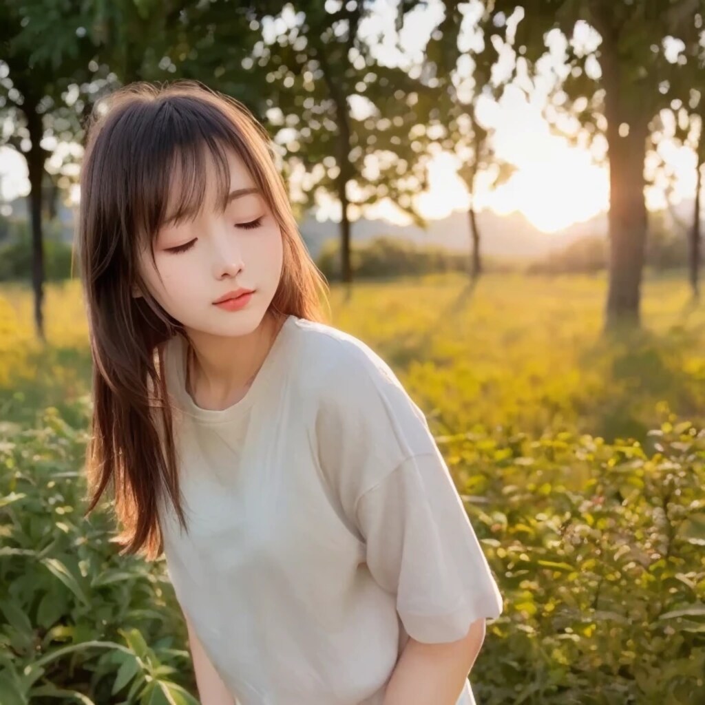 黒髪ロングでＴシャツの美女１９