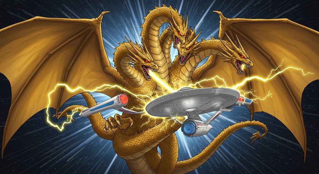 キングギドラとUFO