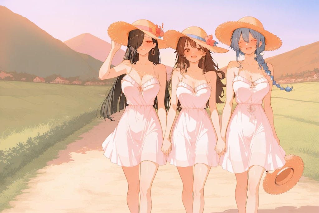 おそろいの３人娘