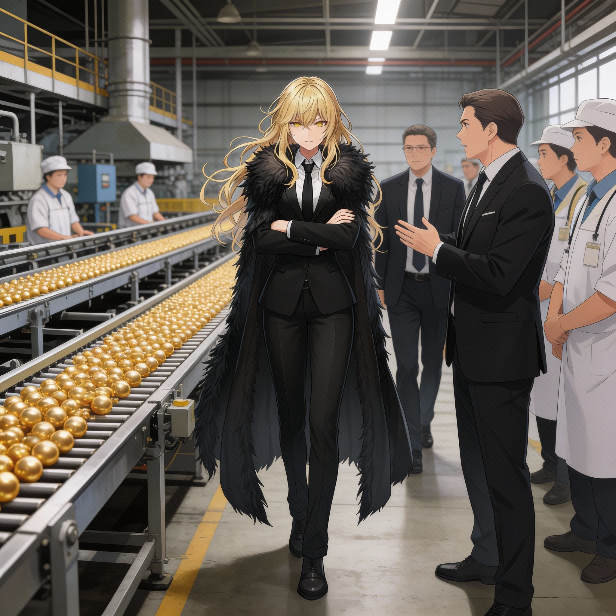 金の玉工場を視察中のエリザベス | の人気AIイラスト・グラビア