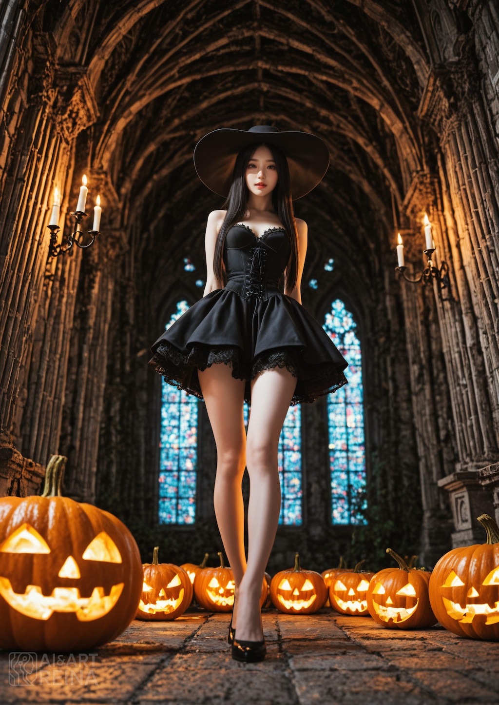 しずか 城 ハロウィン ドレス 全身