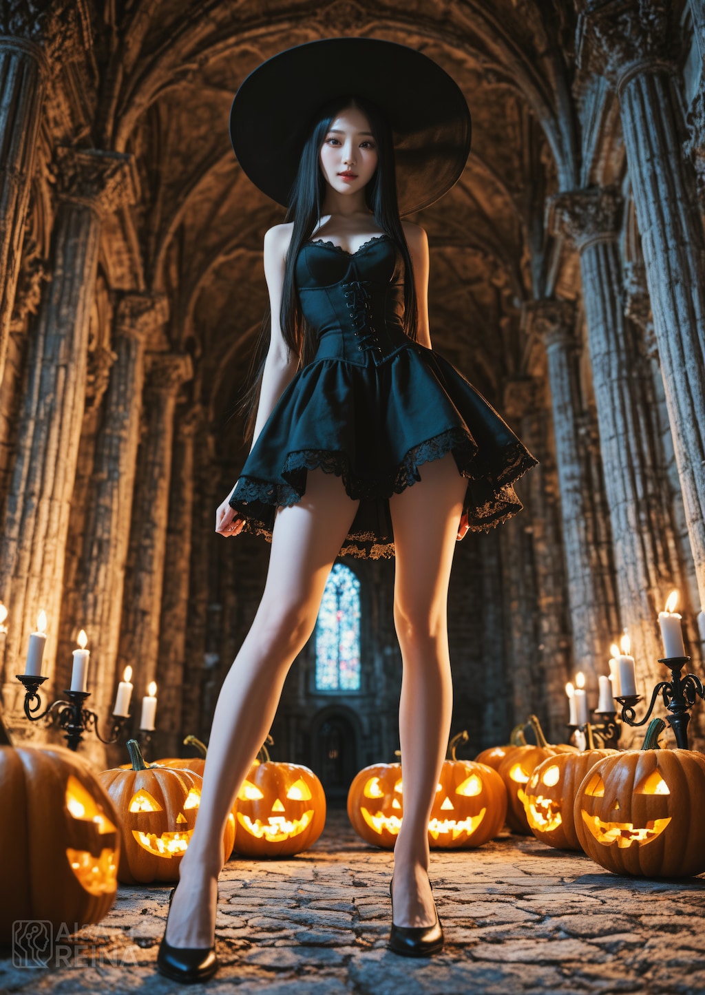 しずか 城 ハロウィン ドレス 全身