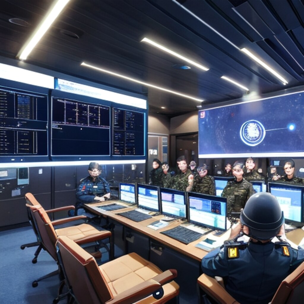 作戦状況を確認する国連宇宙艦隊