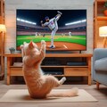 野球観戦する猫 7枚目