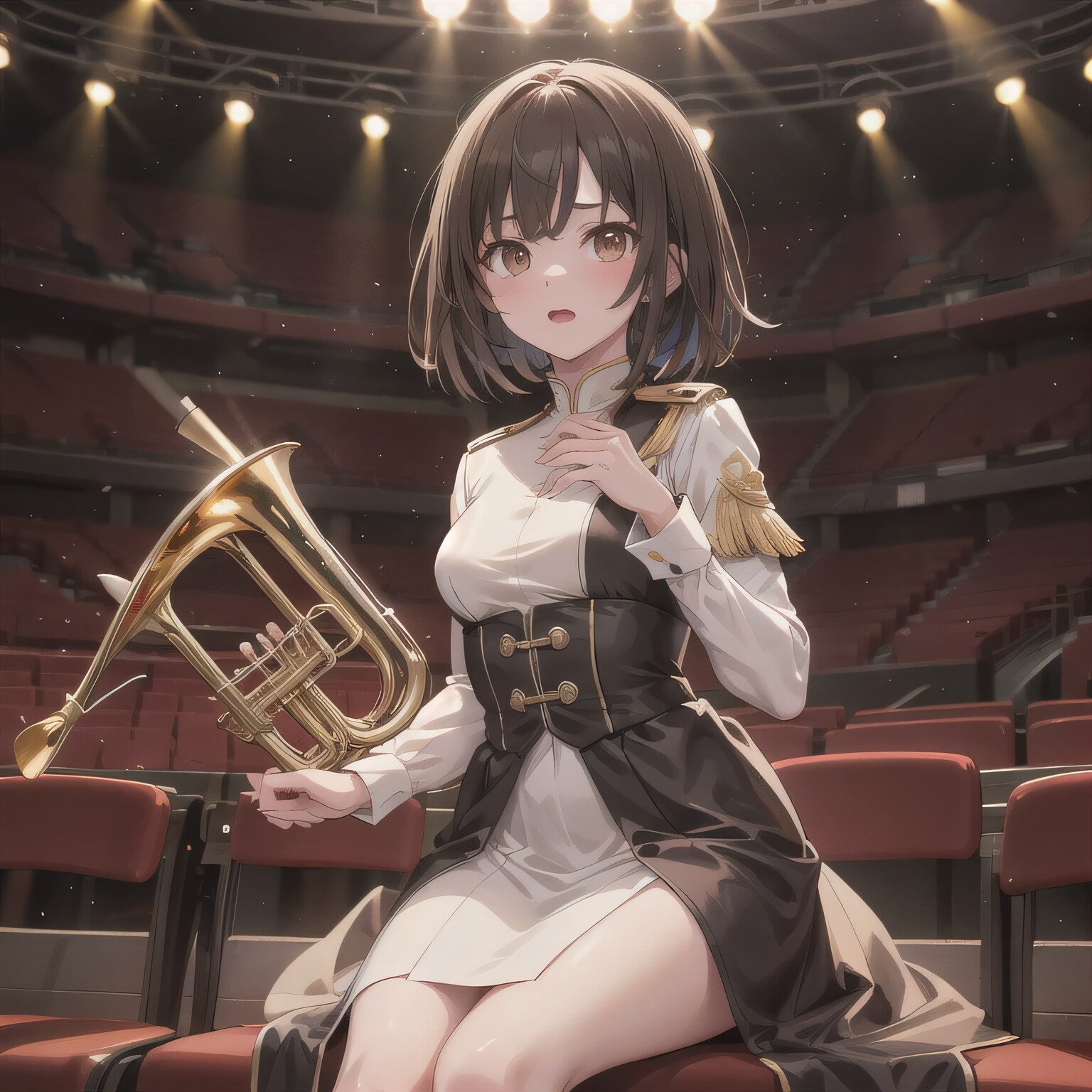 茶髪ボブでブラスバンドの少女３ | の人気AIイラスト・グラビア