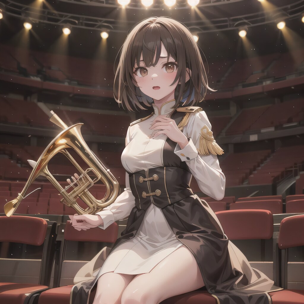 茶髪ボブでブラスバンドの少女３