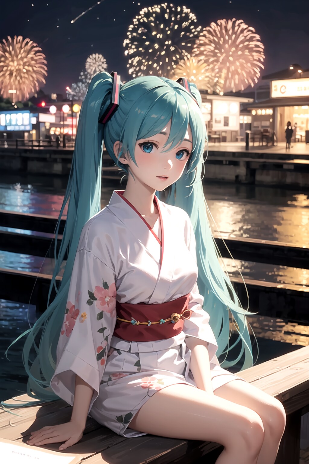 花火大会をミクさんと