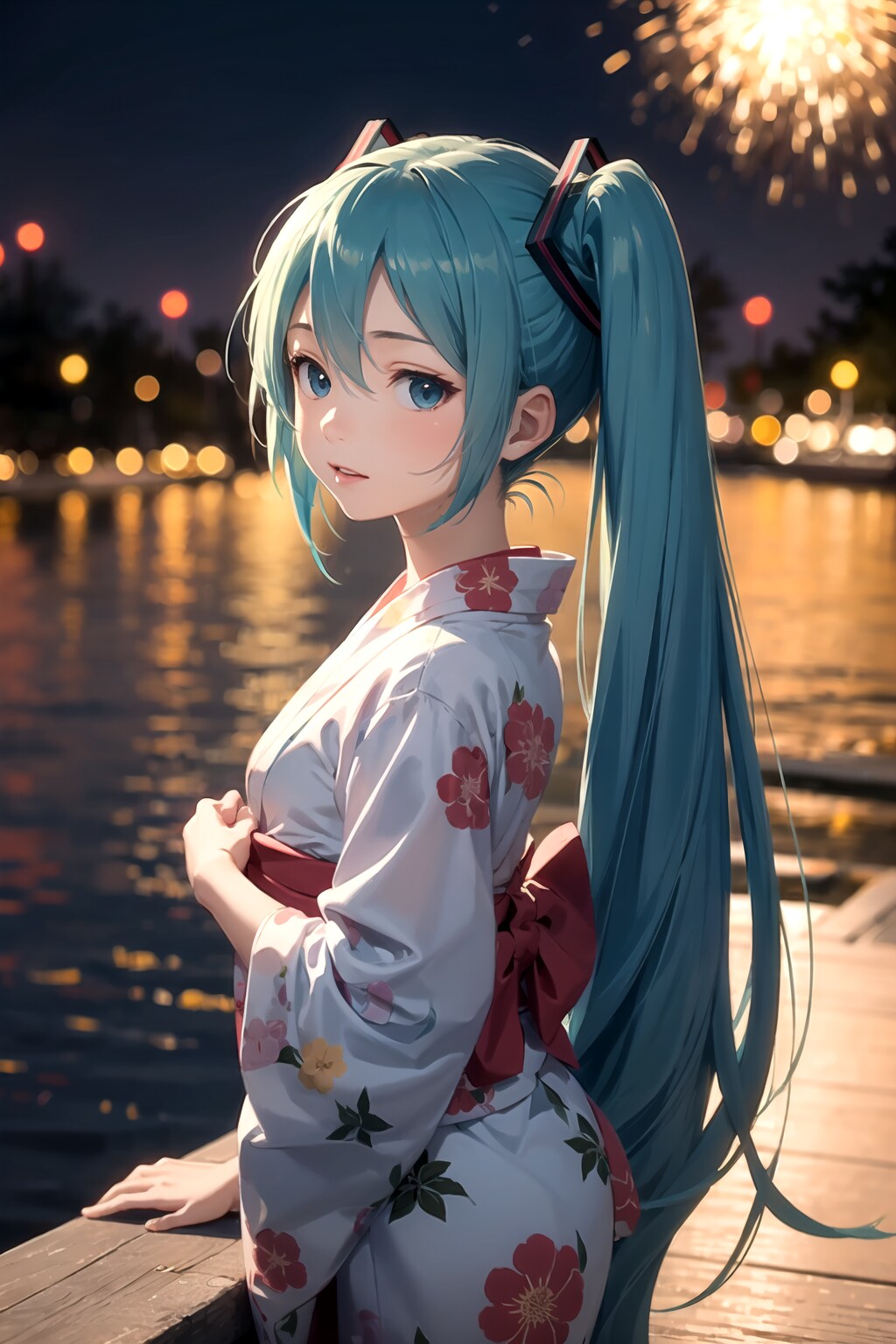 花火大会をミクさんと