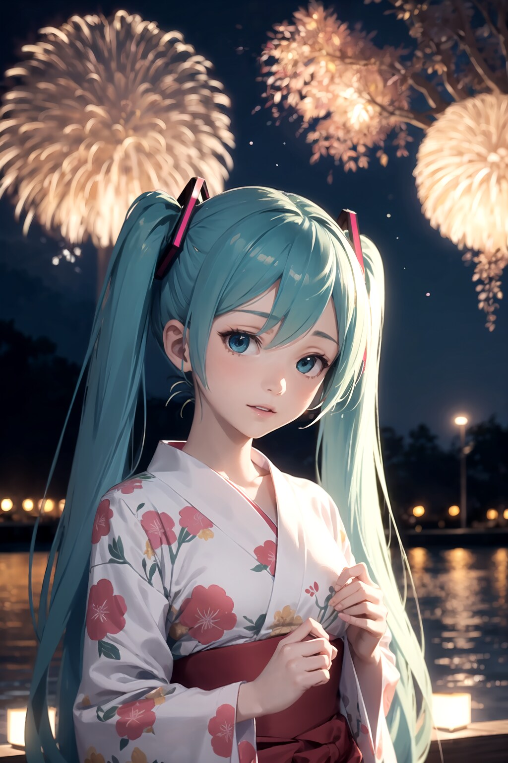 花火大会をミクさんと