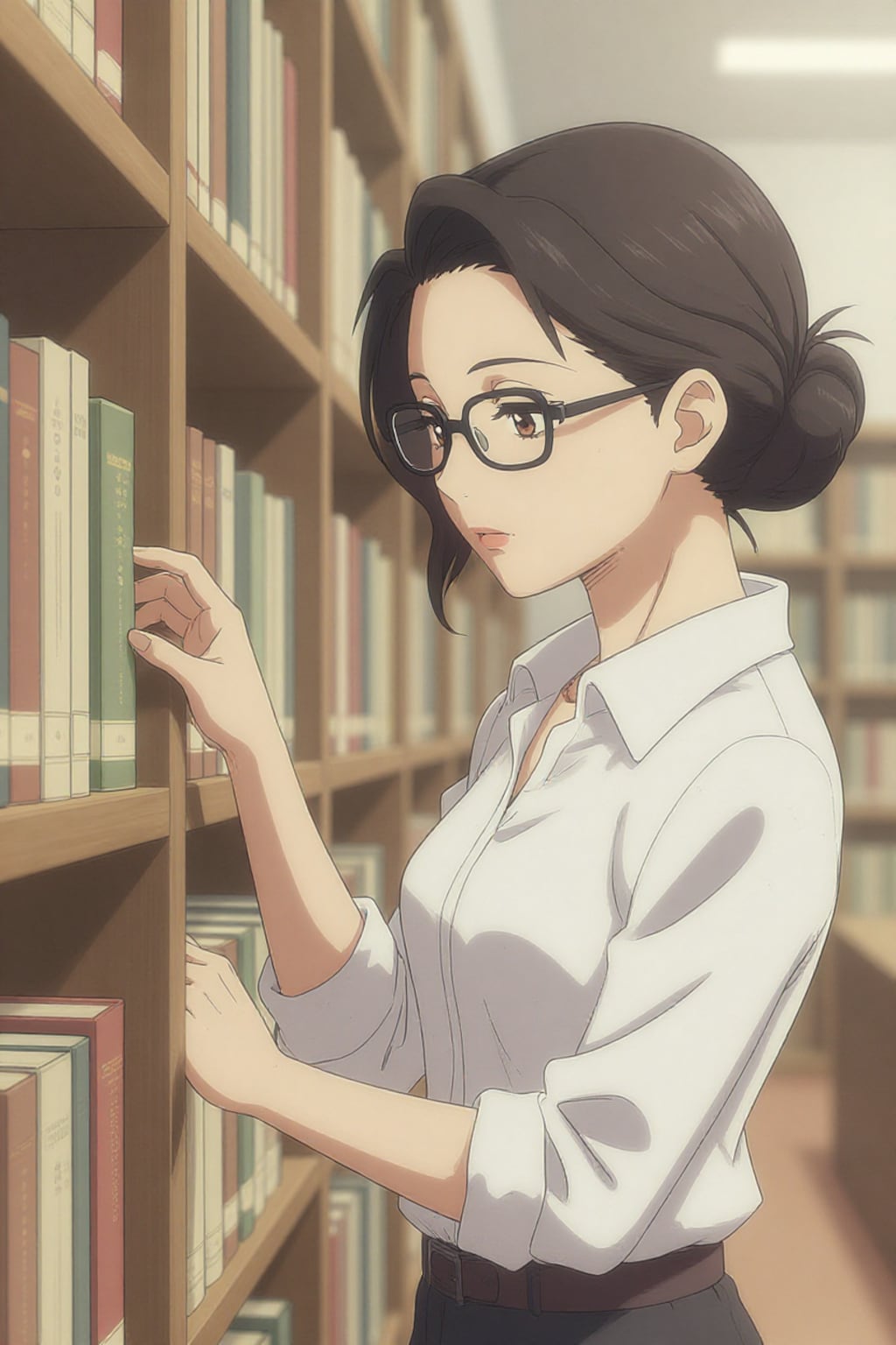図書館にて