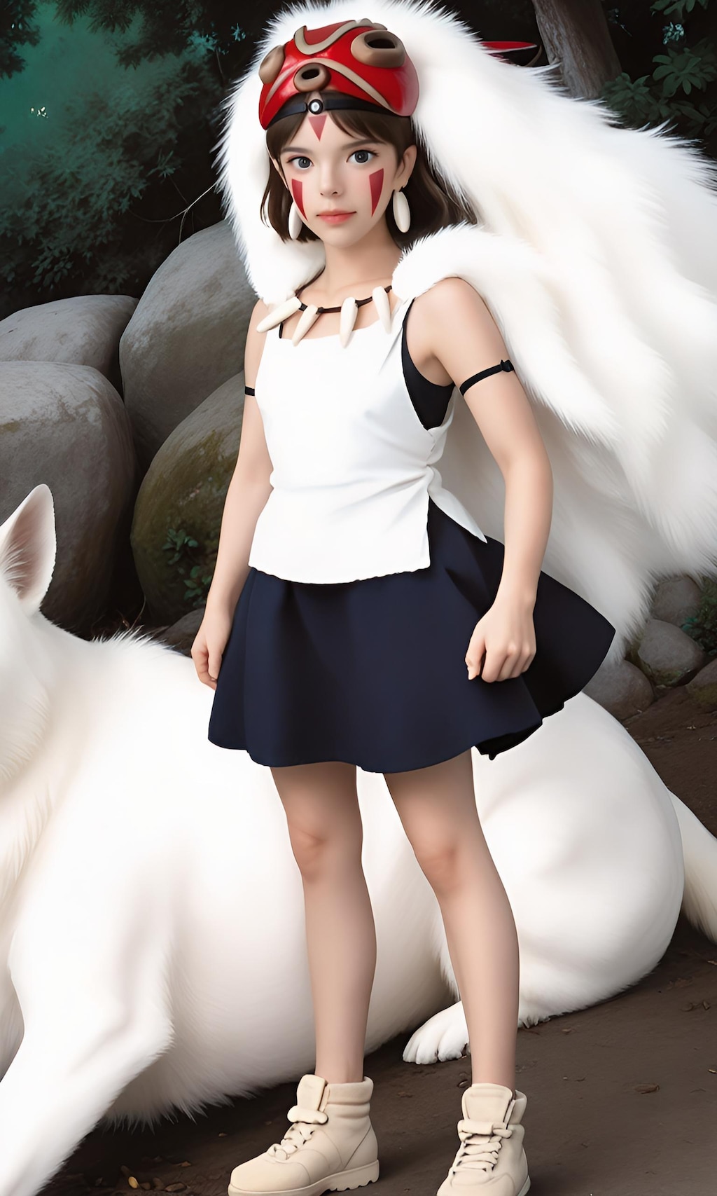 サン(もののけ姫)風な女性①