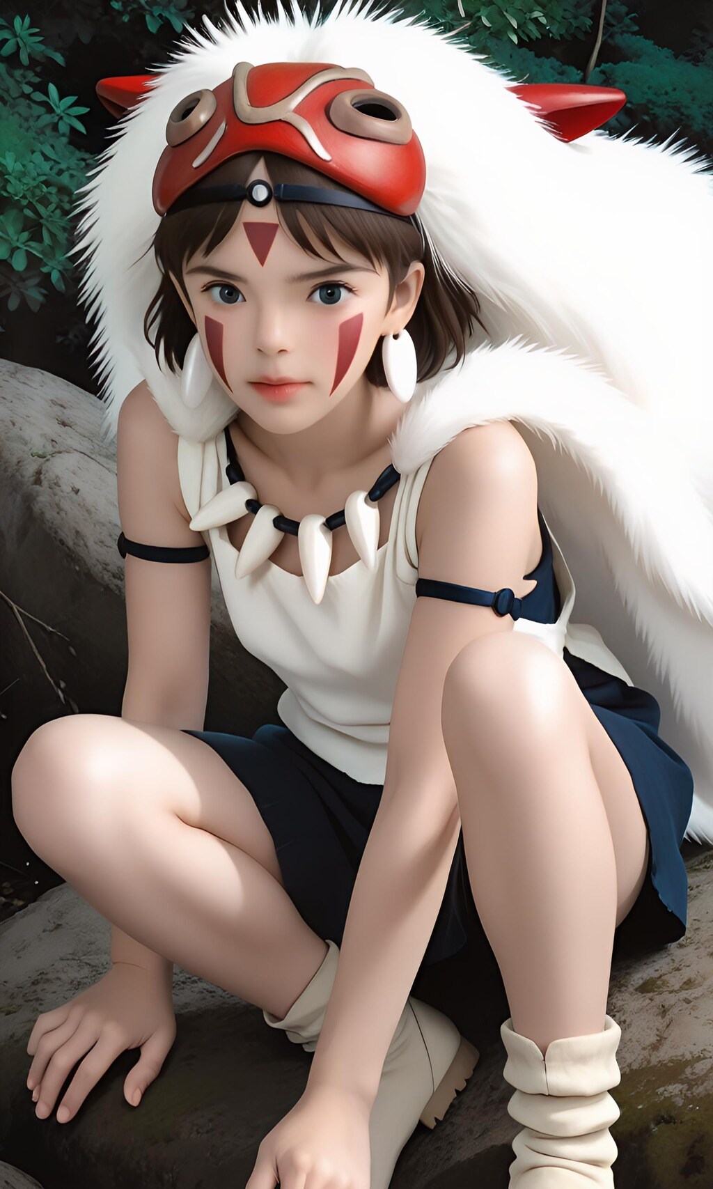 サン(もののけ姫)風な女性①