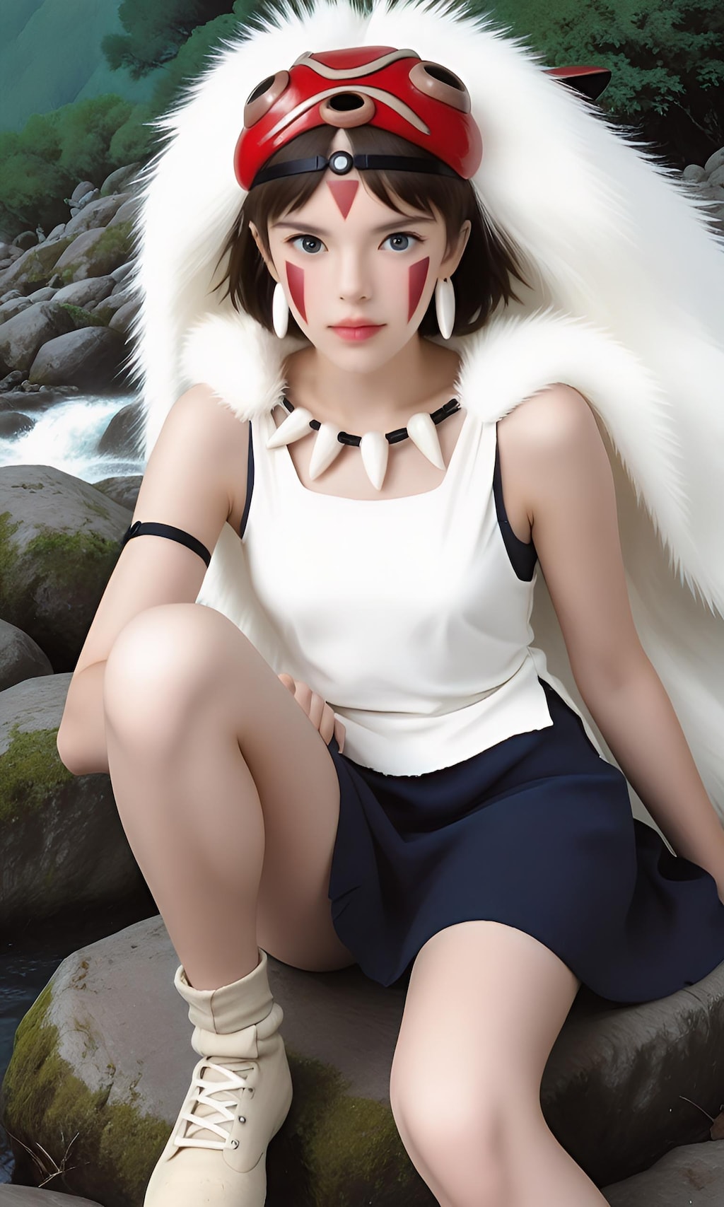 サン(もののけ姫)風な女性①