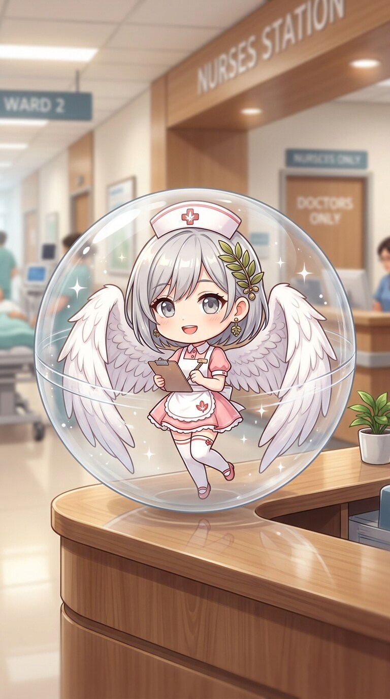 ナース服姿のPEGASUSちゃんをカプセルに入れたよ | の人気AIイラスト・グラビア