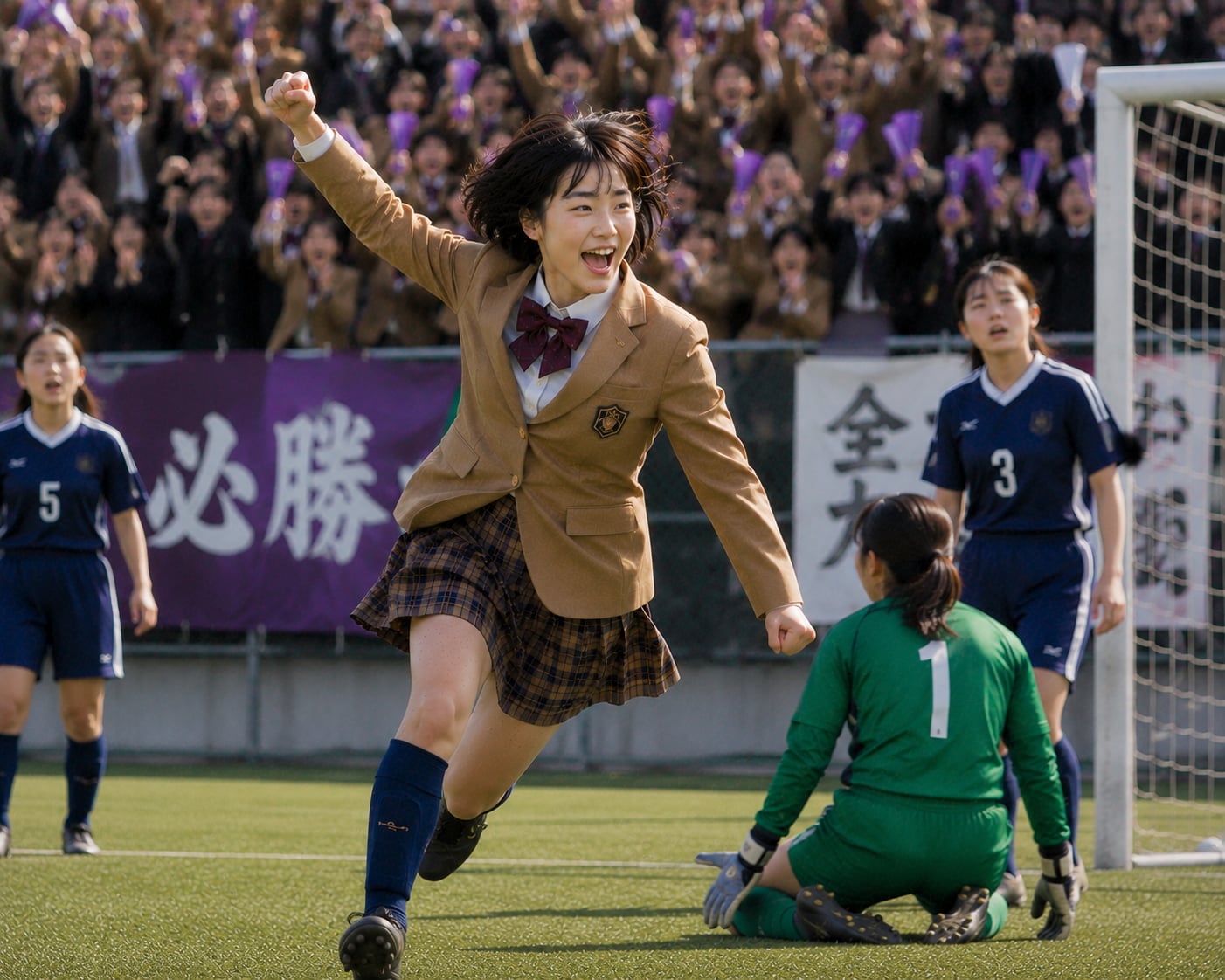 サッカーをする女の子