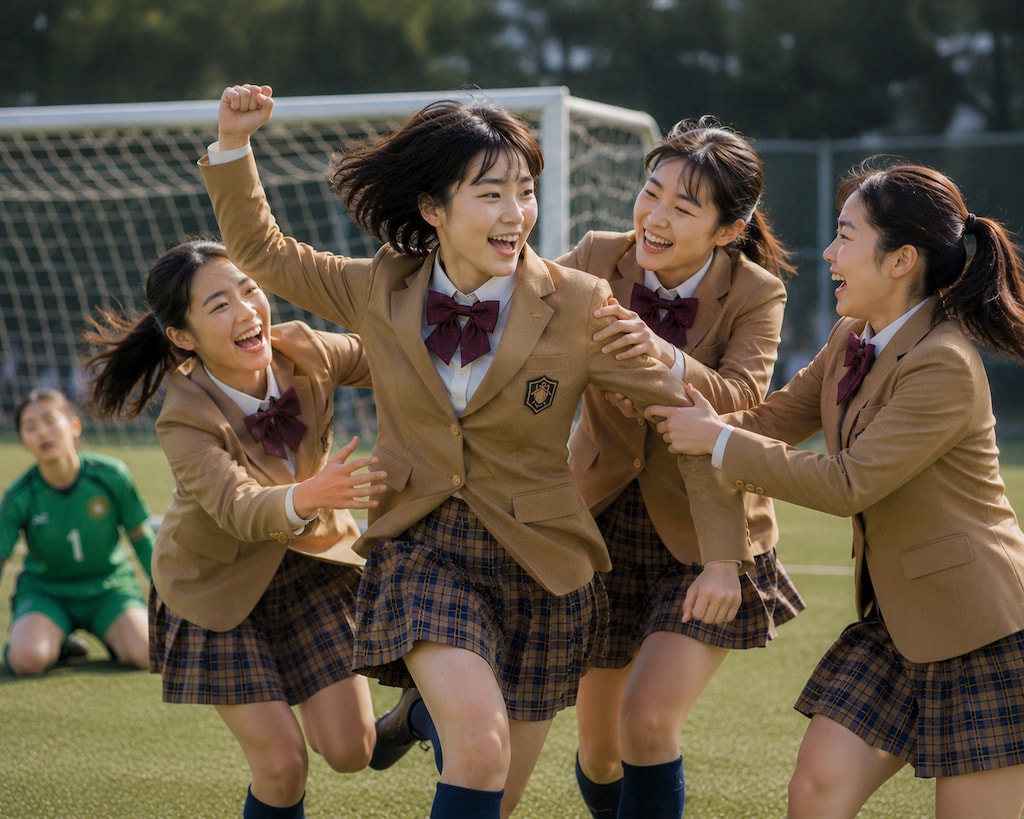 サッカーをする女の子