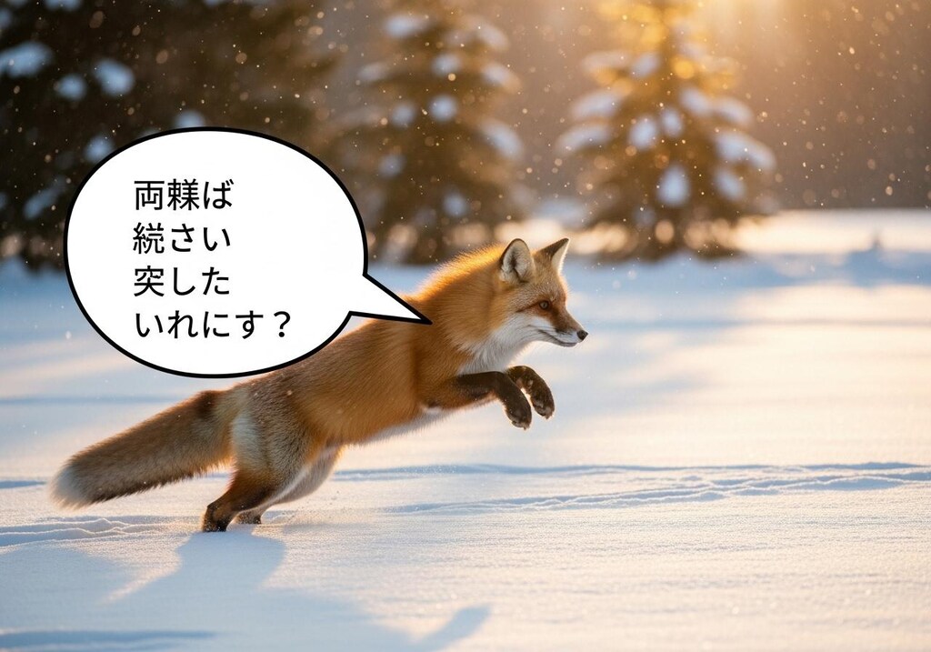 今日はきつねさんに喋ってもらった