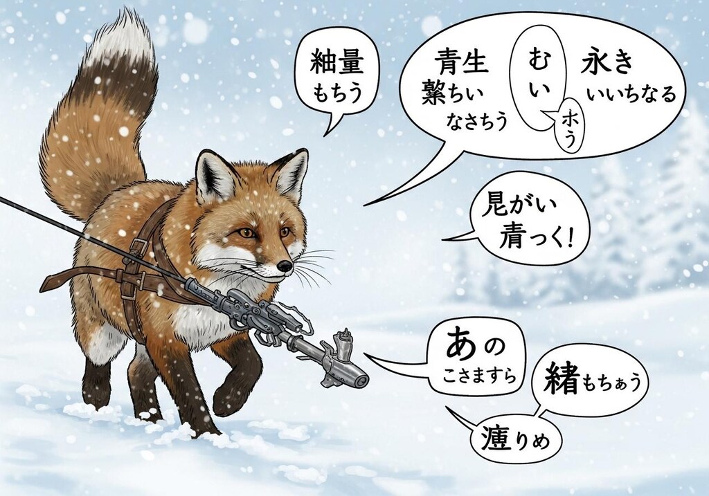 今日はきつねさんに喋ってもらった