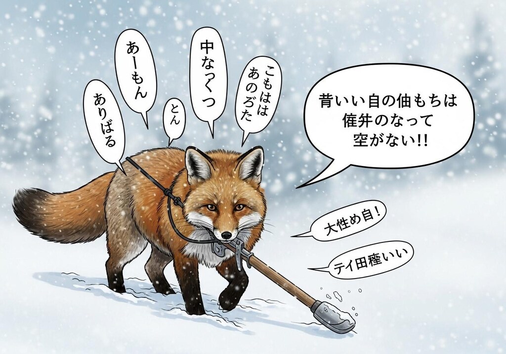 今日はきつねさんに喋ってもらった