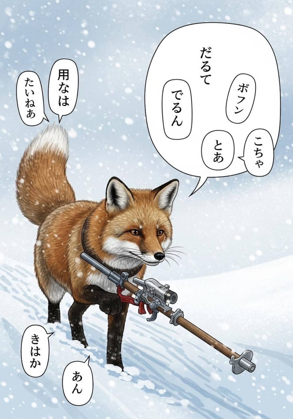 今日はきつねさんに喋ってもらった