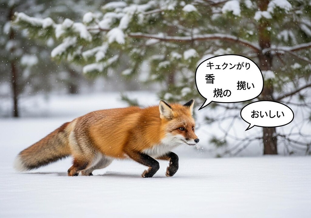 今日はきつねさんに喋ってもらった