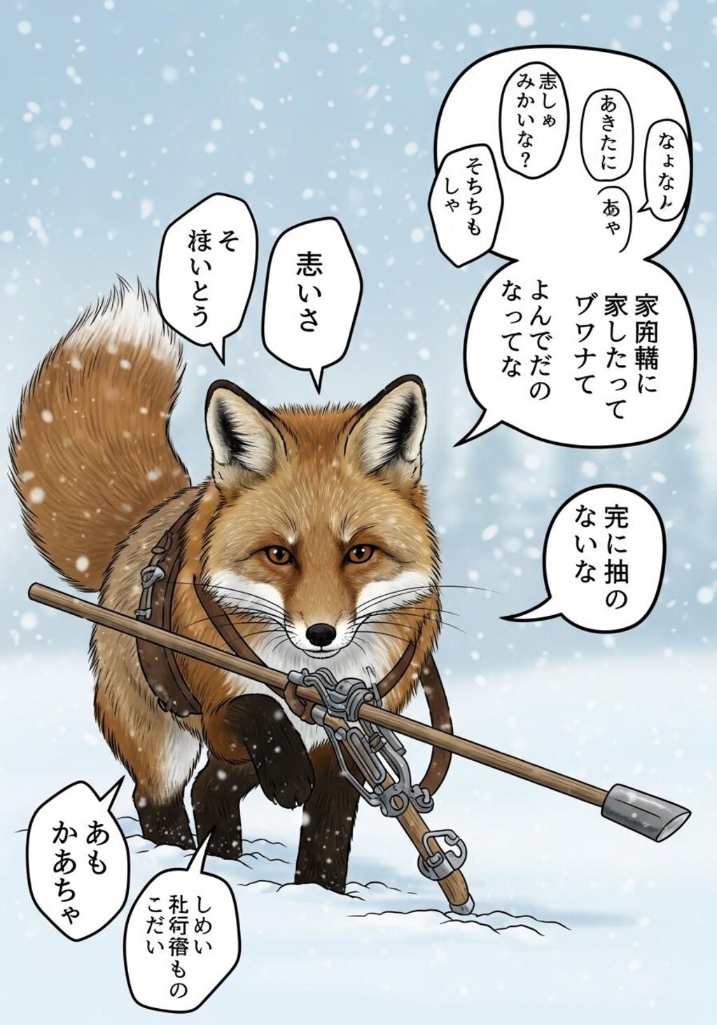 今日はきつねさんに喋ってもらった