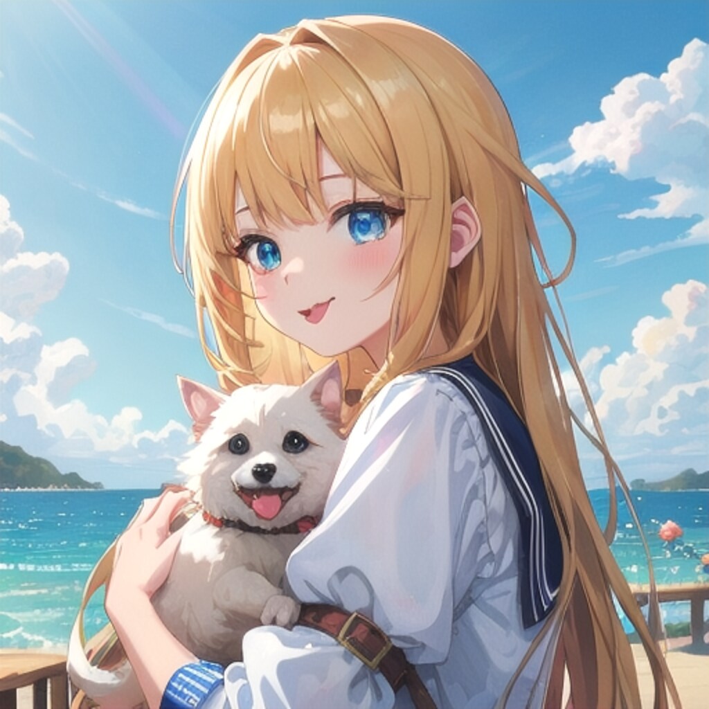 愛犬と一緒に海へ