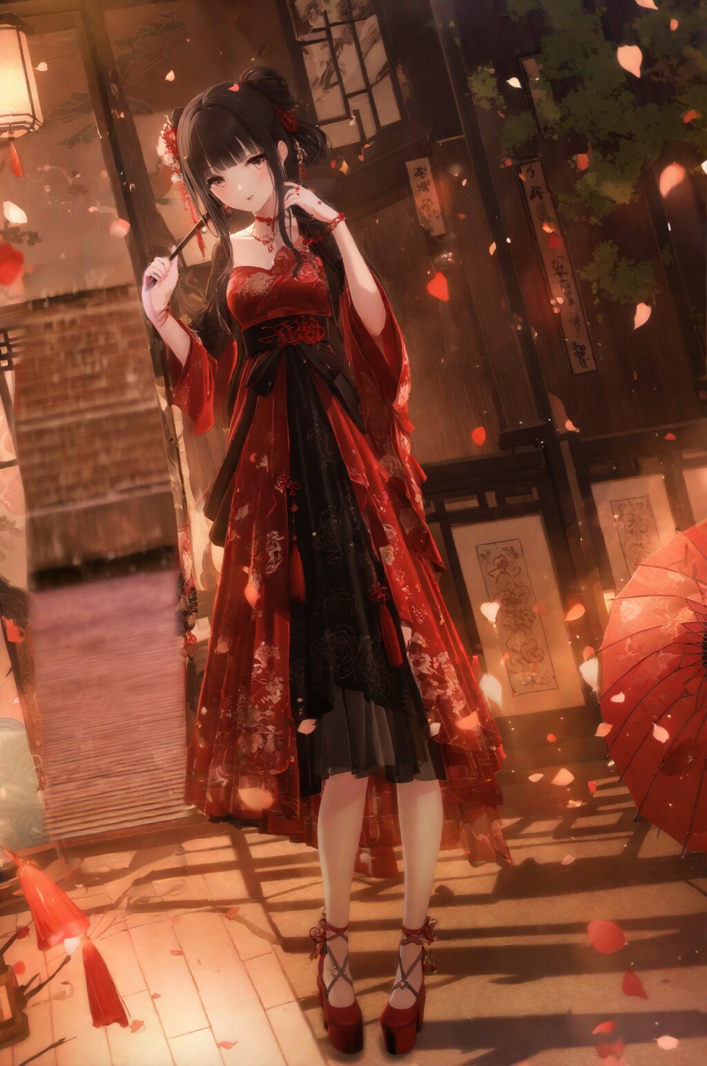 村で午後を過ごす