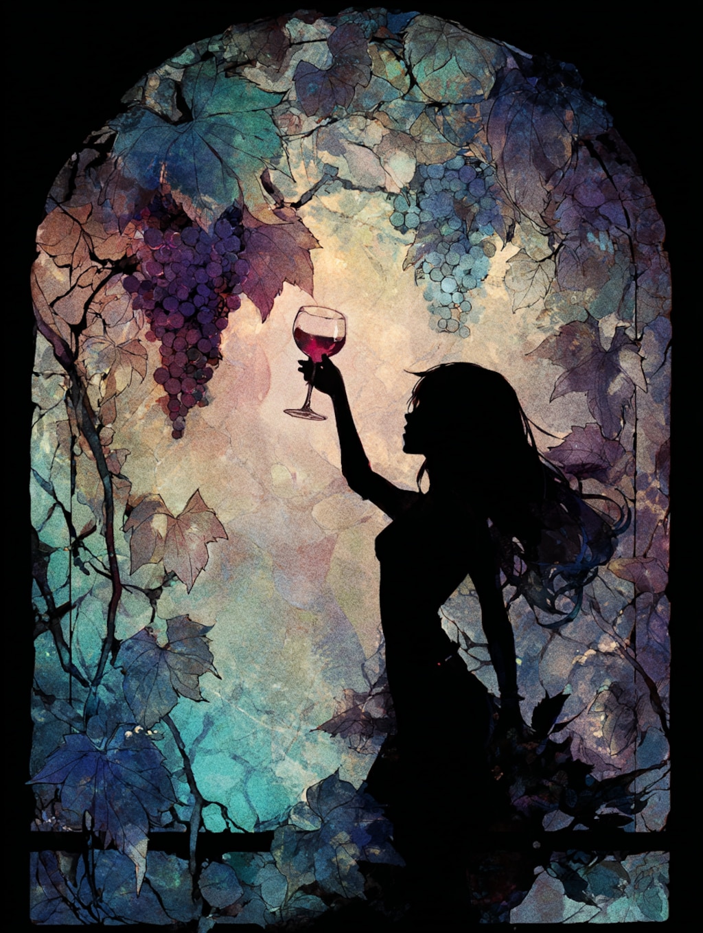 葡萄とワイングラス