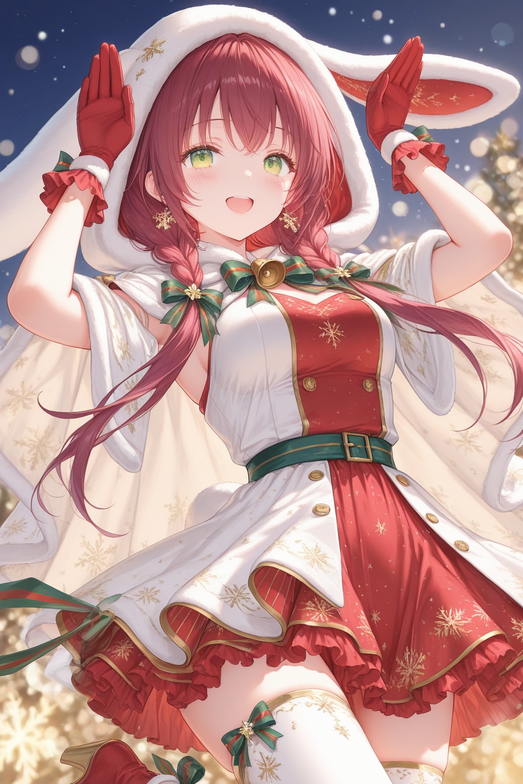 雪降る夜の、ハッピー・バニー・クリスマス！ | の人気AIイラスト・グラビア