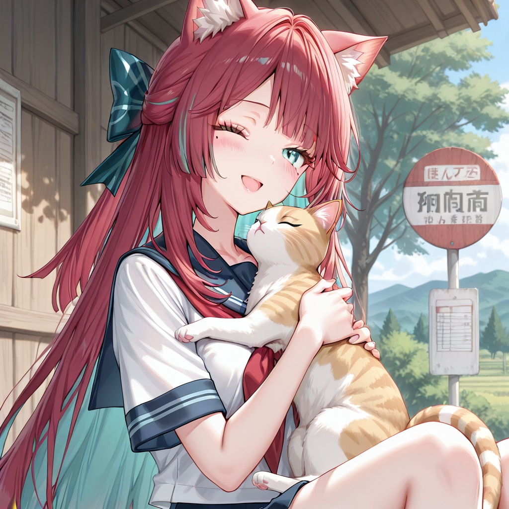 今から登校🐰　🐱おはよ～
