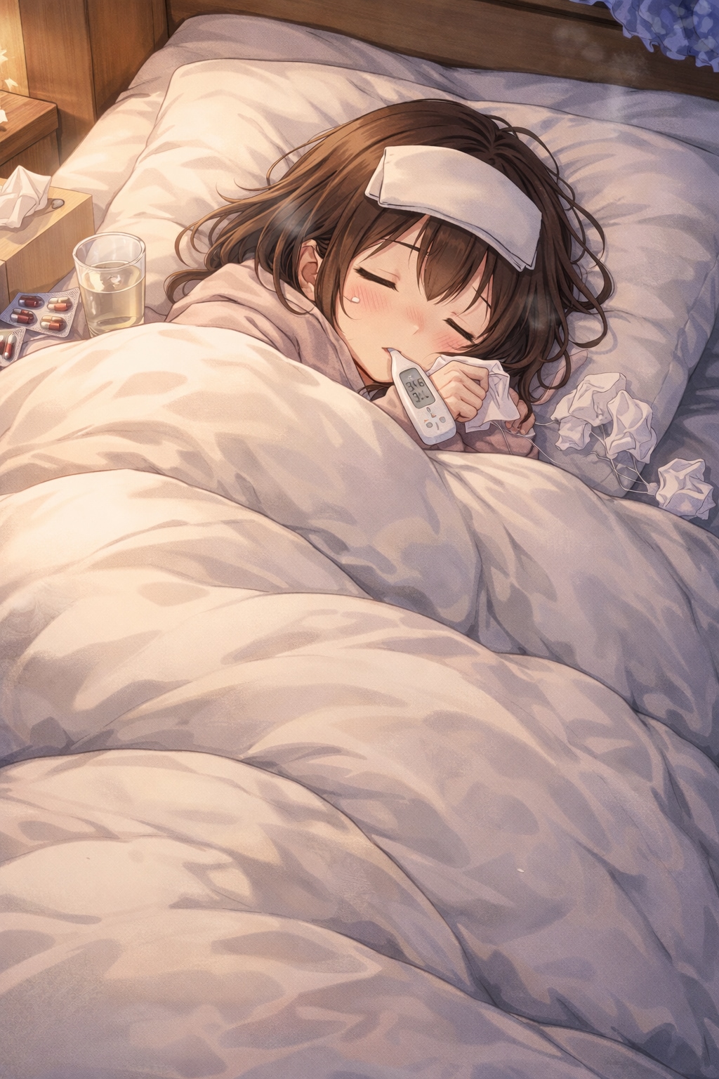 風邪ひいた | の人気AIイラスト・グラビア