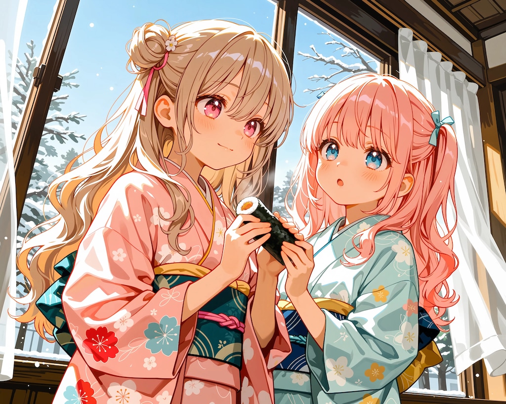 恵方巻をかじるふたり2026 #1