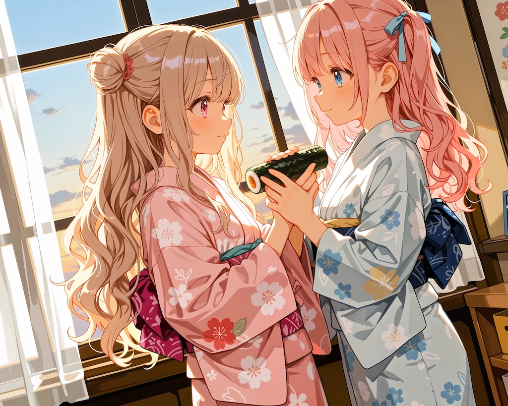 恵方巻をかじるふたり2026 #1