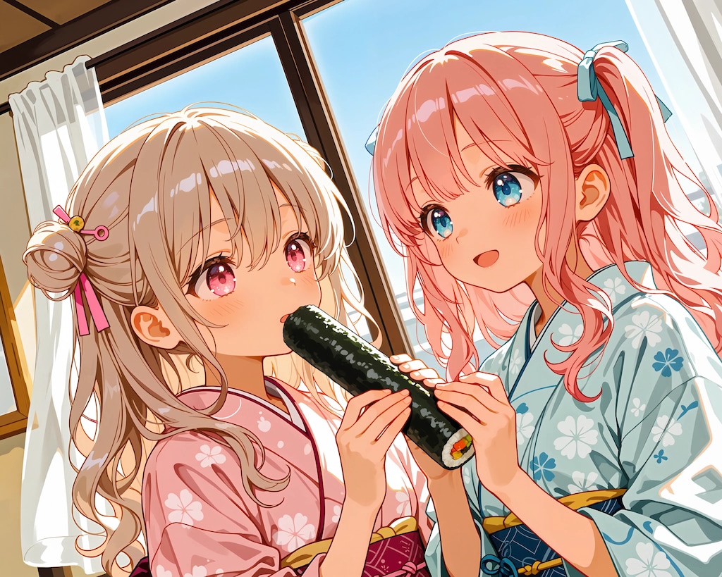 恵方巻をかじるふたり2026 #1