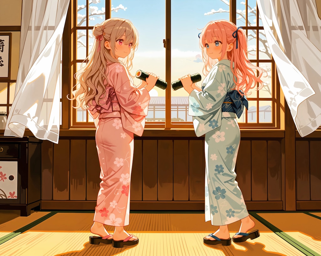 恵方巻をかじるふたり2026 #1