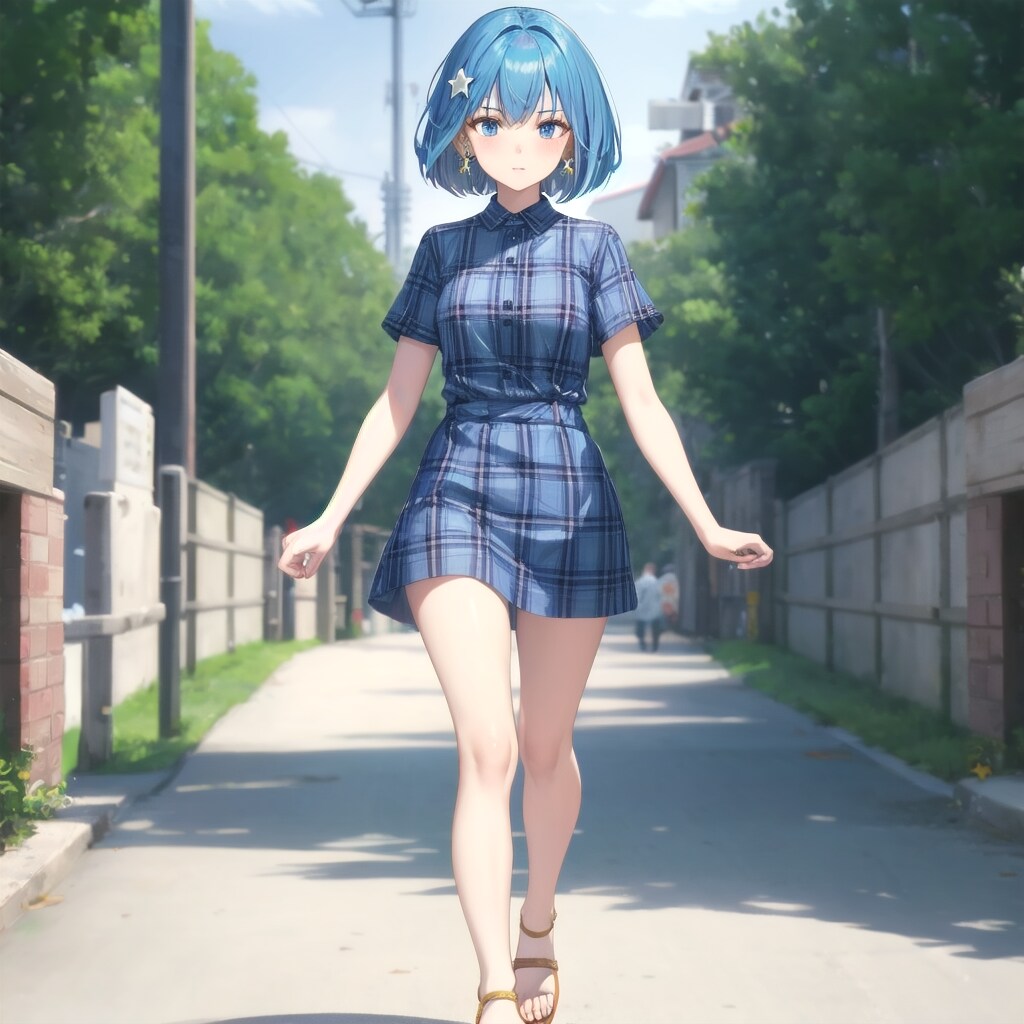 チェック柄ワンピース②