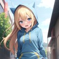 今日のパーカー金髪ちゃん 4枚目